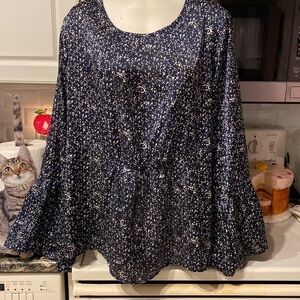 B womens Bobeau long sleeve pullover plus size top 2X